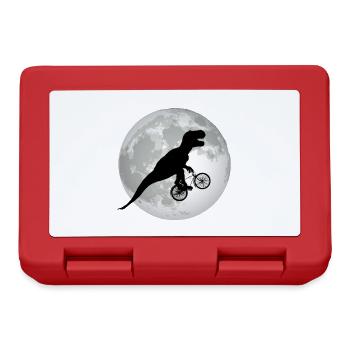 Funny Trex fait du vélo devant la pleine lune - Boîte à goûter - rouge - Devant