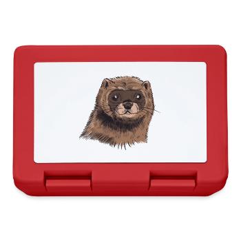 Mink head cute mink drawing cute mink animal - Lunchbox - red - Front