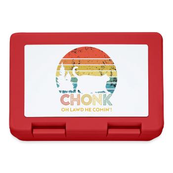 Retro Sunset Chonk Cat Chubby Cat - Lunchbox - red - Front