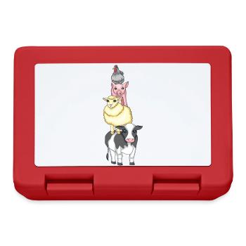 Animaux de ferme sur le dos de l’autre - Boîte à goûter - rouge - Devant