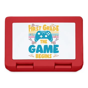 First Grade The Game Begins First Day of School - Lunchbox - red - Front