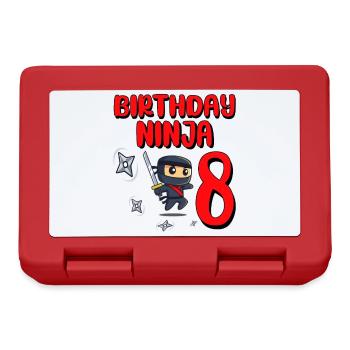 Birthday Ninja 8 Years Old Bday Party Gift Ninja - Brotdose - Rot - Vorne