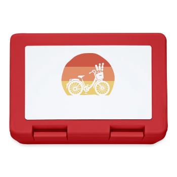 Damenfahrrad mit Blumen im Sonnenuntergang - Brotdose - Rot - Vorne