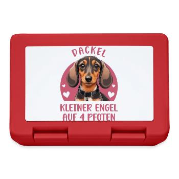 Dackel - Kleiner Engel auf 4 Pfoten - Brotdose - Rot - Vorne