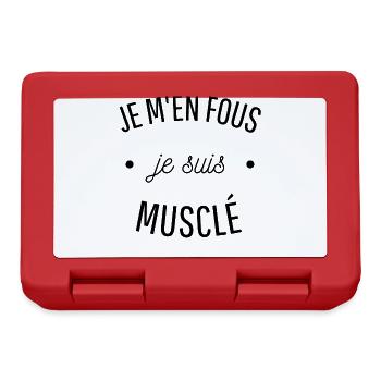 JE M'EN FOUS JE SUIS MUSCLÉ idée cadeau humour - Boîte à goûter - rouge - Devant