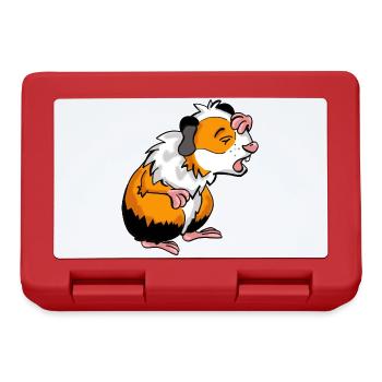Meerschwein Meerschweinchen comic - Brotdose - Rot - Vorne
