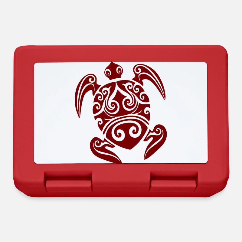 Tatouage tortue rouge maori - Boîte à goûter - rouge