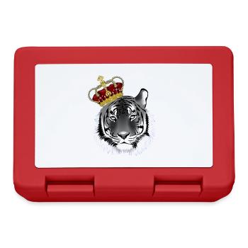 Cooler Tiger mit Krone - Brotdose - Rot - Vorne