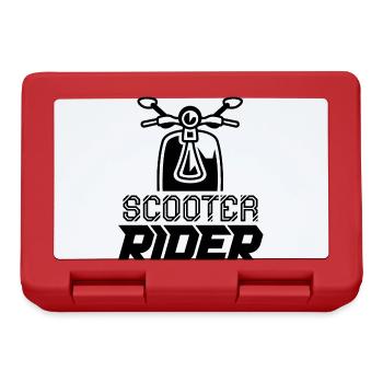 Rollerfahrer Motorroller Moped Mofa - Brotdose - Rot - Vorne