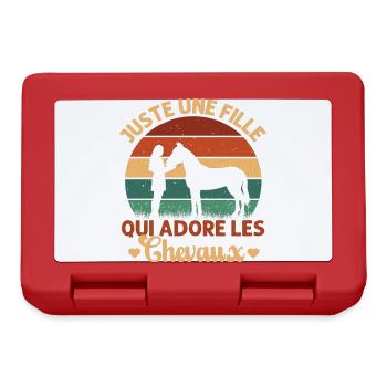 Juste Une Fille Qui Adore Les Chevaux Cadeau Rétro - Boîte à goûter - rouge - Devant