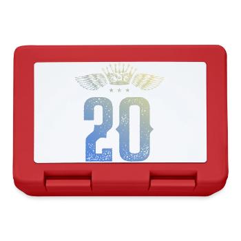 20 Zahl Krone - Brotdose - Rot - Vorne