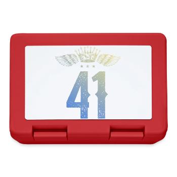41 Zahl Krone - Brotdose - Rot - Vorne