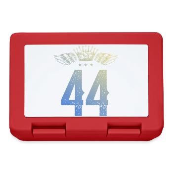44 Zahl Krone - Brotdose - Rot - Vorne
