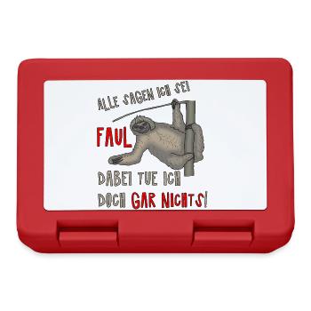 Alle sagen ich sei faul - Faultier - fun4m3 - Brotdose - Rot - Vorne