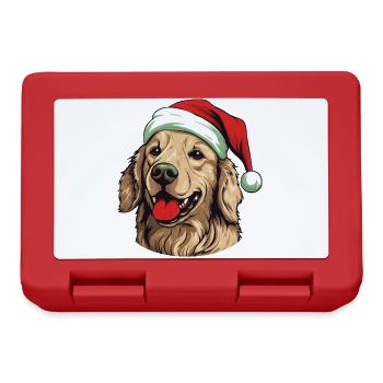 Golden Retriever Dog Head Christmas Christmas - Lunchbox - red - Front