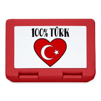 100 Percent Turk Turkey Flag Heart - Lunchbox - red - Front