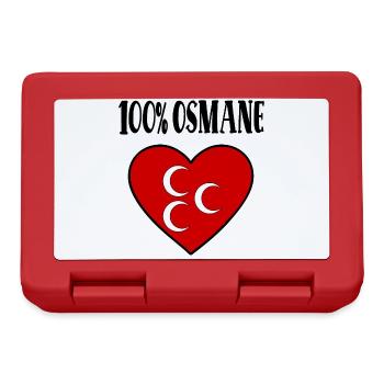 100 Prozent Osmane Osmanische Flagge Herz - Brotdose - Rot - Vorne