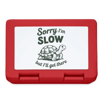 Turtle - Sorry I'm slow but I'll get there - Lunchbox - red - Front