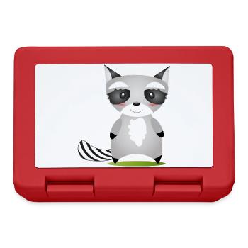 cute raccoon in comic style to love - Lunchbox - red - Front