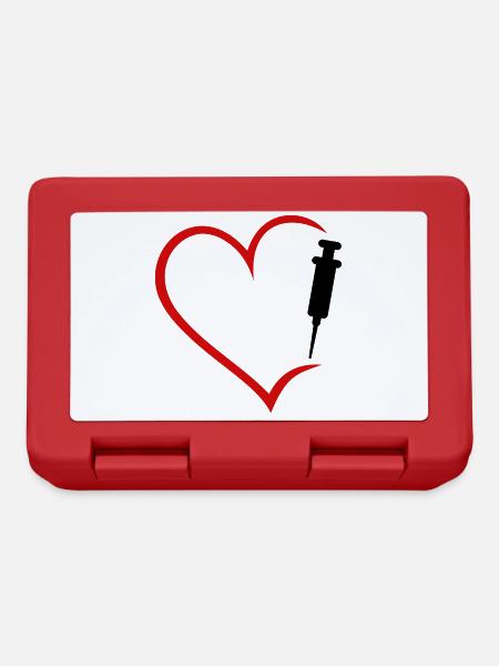 Vaccination Vaccination Doctor Heart Syringe Vaccinated Vaccination - Lunchbox - red
