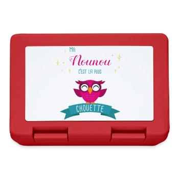 Design Hibou Mignon pour Nounou Super Chouette - Boîte à goûter - rouge - Devant