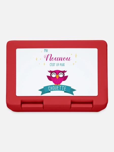 Design Hibou Mignon pour Nounou Super Chouette - Boîte à goûter - rouge
