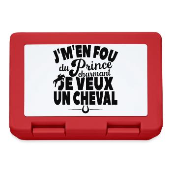 Je M'en Fou Du Prince Charmant Je Veux Un Cheval - Boîte à goûter - rouge - Devant
