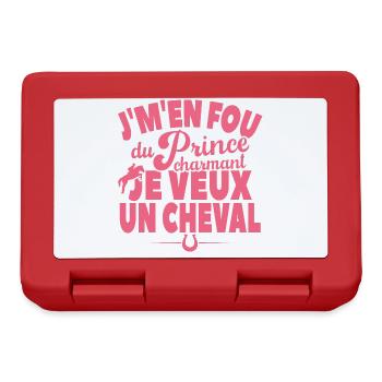 Je M'en Fou Du Prince Charmant Je Veux Un Cheval - Boîte à goûter - rouge - Devant
