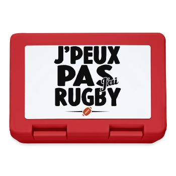 Je Peux Pas J'ai Rugby Cadeau Amoureux De Rugby - Boîte à goûter - rouge - Devant