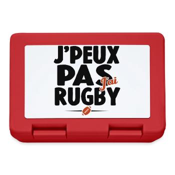 Je Peux Pas J'ai Rugby Cadeau Amoureux De Rugby - Boîte à goûter - rouge - Devant