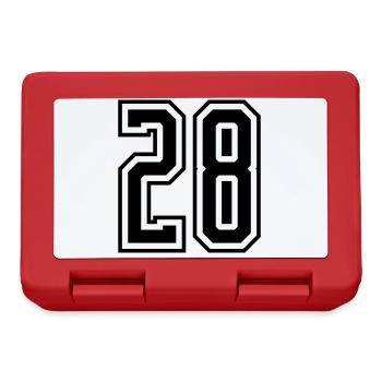 28 Zahl nummer - Brotdose - Rot - Vorne