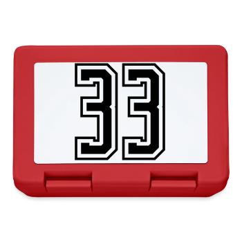 33 Zahl nummer - Brotdose - Rot - Vorne