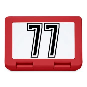 77 Zahl nummer - Brotdose - Rot - Vorne