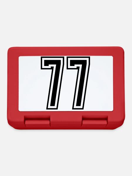 77 Numéro de numéro - Boîte à goûter - rouge