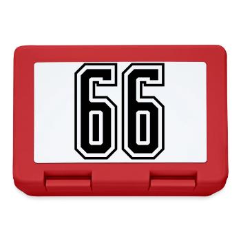 66 Zahl nummer - Brotdose - Rot - Vorne