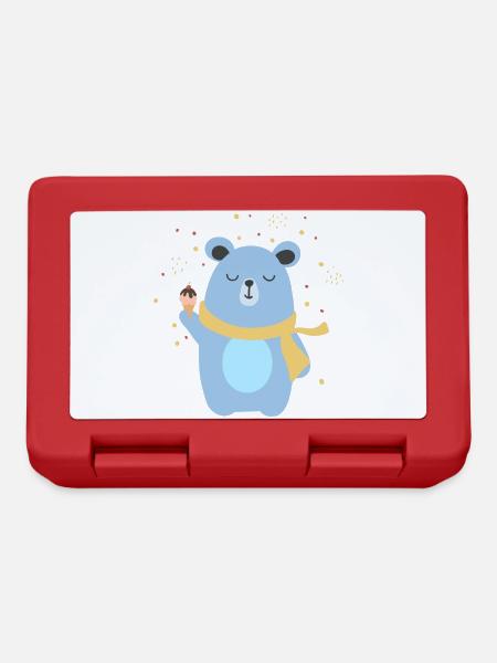 Cute Bear Having an Icecream - Lunchbox - red
