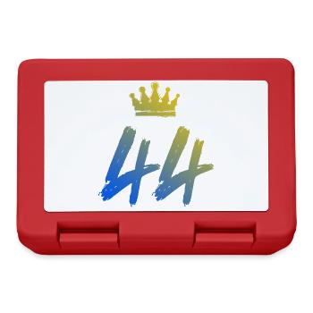 44 Zahl Krone - Brotdose - Rot - Vorne