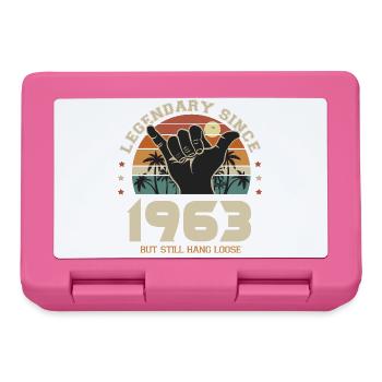 anniversaire né en 1963 Cadeau cool surf 60 ans - Boîte à goûter - rose - Devant