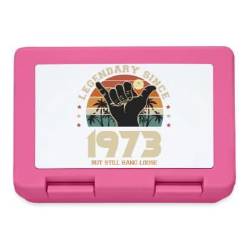 anniversaire né en 1973 Cadeau cool surf 50 ans - Boîte à goûter - rose - Devant