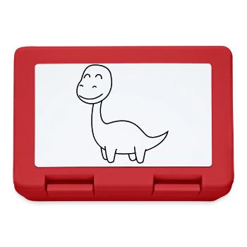 Dinosaur brontosaurus Comic - Lunchbox - red - Front