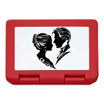 Married Couple Wedding Silhouette - Lunchbox - red - Front