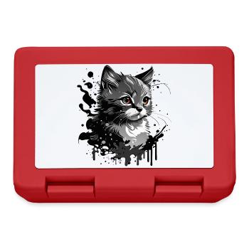 kleines Kätzchen, junge Katze - Brotdose - Rot - Vorne