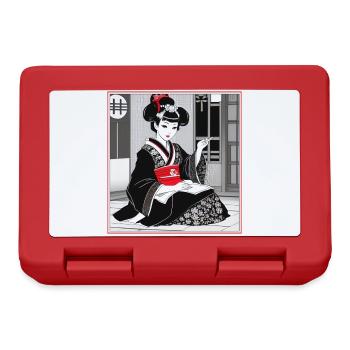 Niedliche Geisha traditionell Japan Art - Brotdose - Rot - Vorne