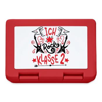 Ich rock Klasse 2 - Gitarren - Schulkind - Brotdose - Rot - Vorne