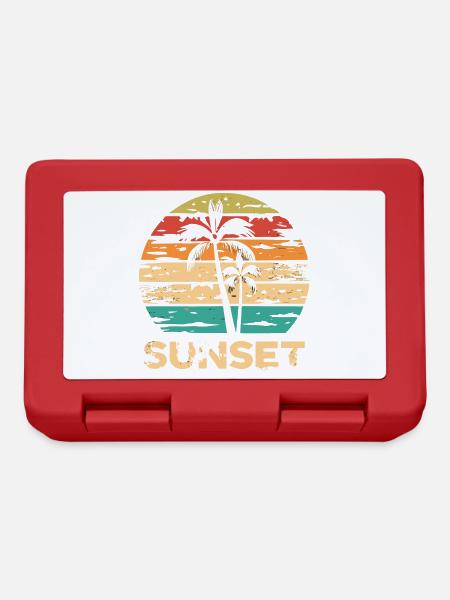 Retro-Sonnenuntergangskunst - Brotdose - Rot
