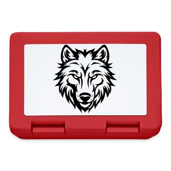 Tête de loup - Boîte à goûter - rouge - Devant