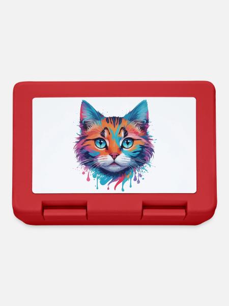 Niedliche Katze - Brotdose - Rot