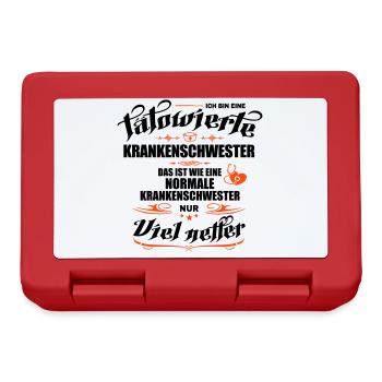 Tätowierte Krankenschwester ist besser! - Brotdose - Rot - Vorne
