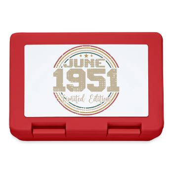 Born in June 1951 Birthday 11951 June 1951 June - Lunchbox - red - Front