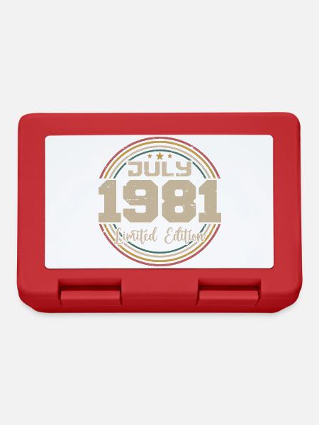 1981 Geburtstag Juli 1981 Geschenk Juli 1981 - Brotdose - Rot